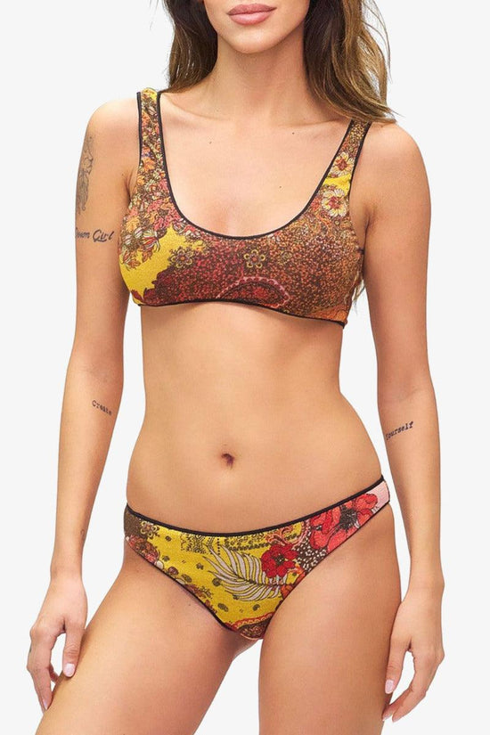 Bikini Reversibile Con Top E Slip Brasiliano Fisso Summer Of Love-f**k-Marrone-Donna-F21-0692x1-
