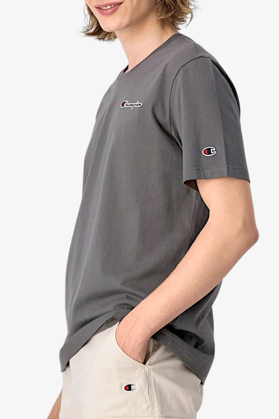 T-Shirt Maniche Corte Logo Piccolo Ricamato-champion-Grigio-Uomo-217813 es525-