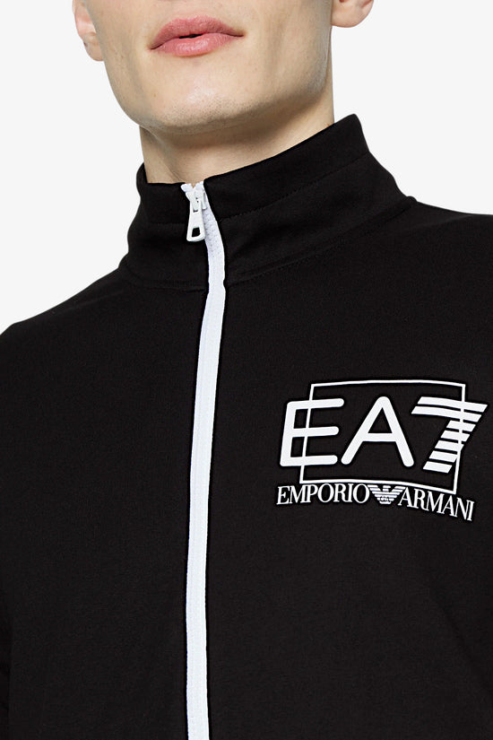Tuta Full Zip Visibility Logo A Contrasto-emporio armani ea7-Nero-Uomo-3rpv75 pj05z 22ca-