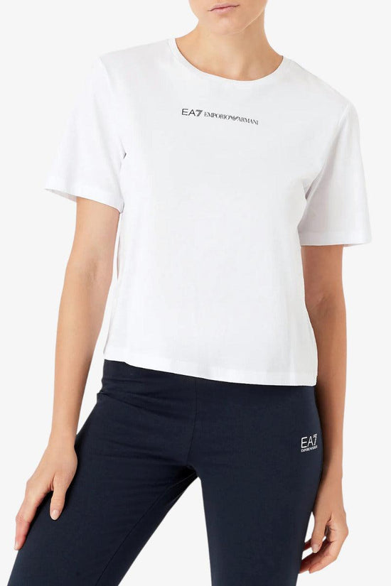 T-Shirt Corta Logo-emporio armani ea7-Bianco-Donna-6ktt01 tjaqz 1100-