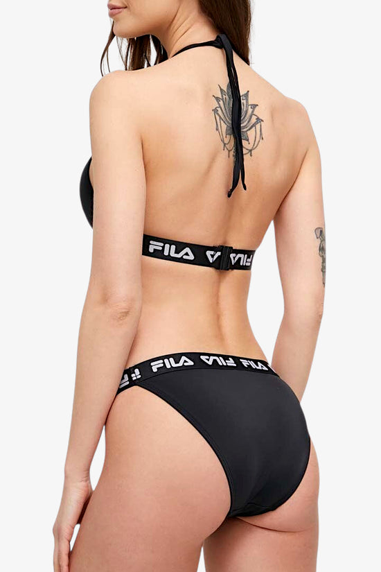 Bikini Triangolo Bande Logo Split-fila-Nero-Donna-Faw0475 80010-