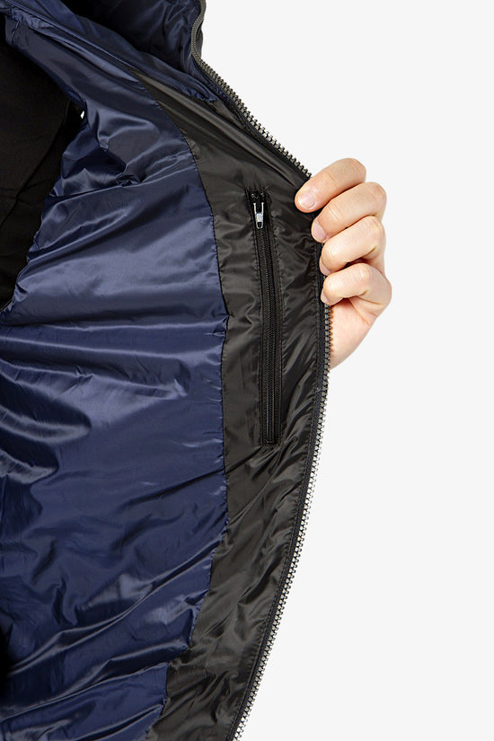 Gilet Full Zip Con Cappuccio-yes zee-Nero-Uomo-J707/o500 0801-