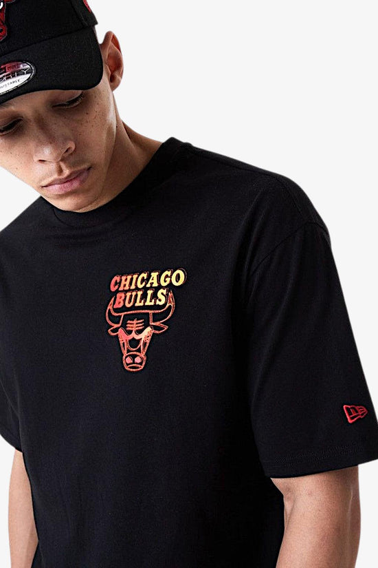 T-Shirt Maniche Corte Chicago Bulls Neon Fade-new era-Nero-Uomo-60284682-