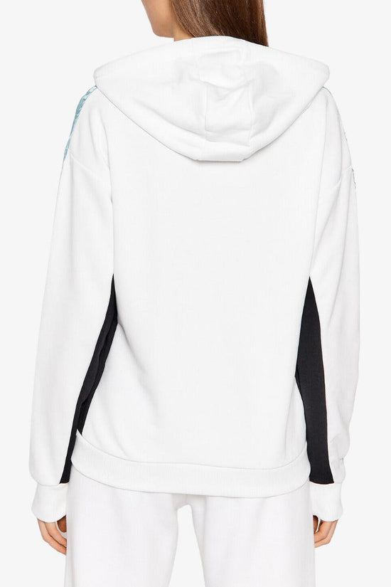 Felpa Con Cappuccio Con Bande Logo Nage-fila-Bianco-Donna-688987 e08-