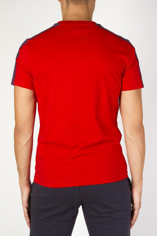 T-Shirt Maniche Corte Con Tape A Righe C Logo-champion-Rosso-Uomo-213461 rs053-