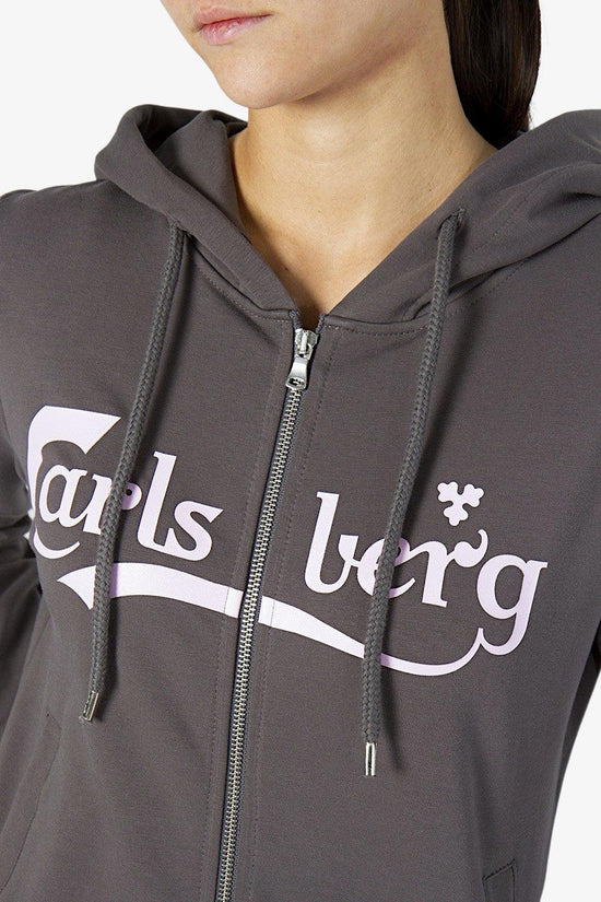 Felpa Full Zip Con Cappuccio Big Logo-carlsberg-Grigio-Donna-Cbd4426 grigio-