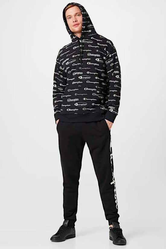 Felpa Con Cappuccio Logo All Over-champion-Nero-Uomo-217259 kl001-