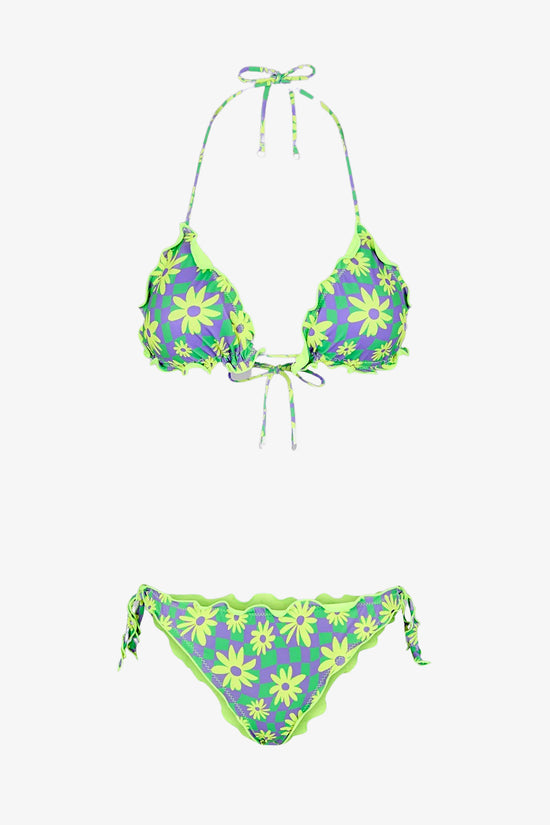 Bikini Triangolo E Slip Nodi Brasiliano Regolabile Frou Frou Rainbow-f**k-Verde-Donna-Fk23-1594u-