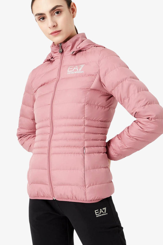Piumino Full Zip Con Cappuccio Core Lady-emporio armani ea7-Rosa-Donna-8ntb23 tnf8z 0410-