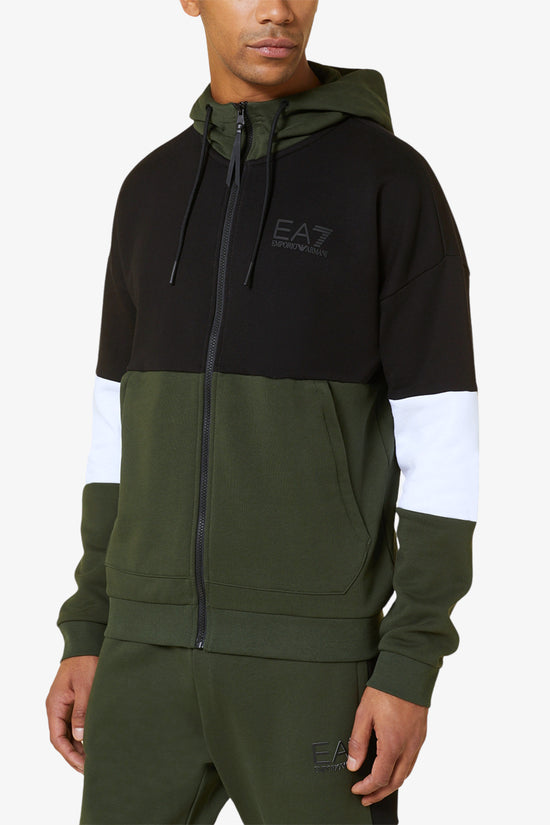 Tuta Full Zip Con Cappuccio Athletic Colour Block-emporio armani ea7-Verde-Uomo-6rpv55 pj07z 1845-