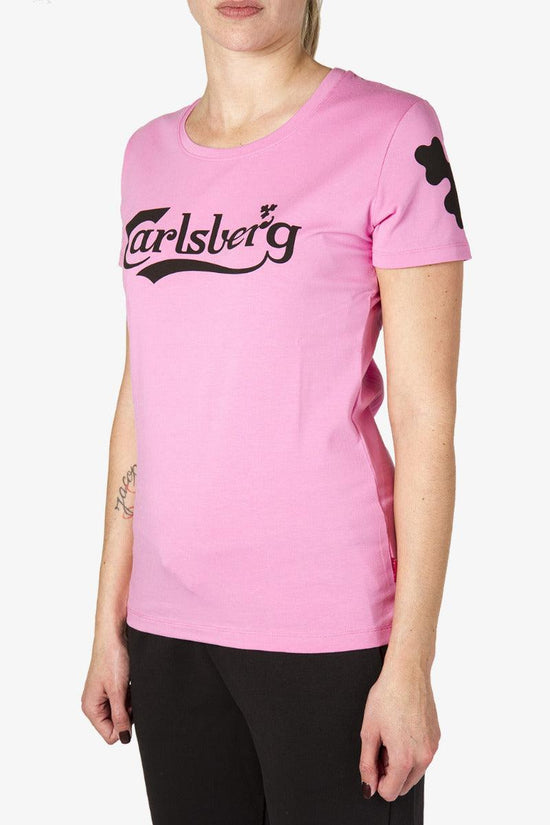 T-Shirt Maniche Corte Big Logo-carlsberg-Rosa-Donna-Cbd4021-