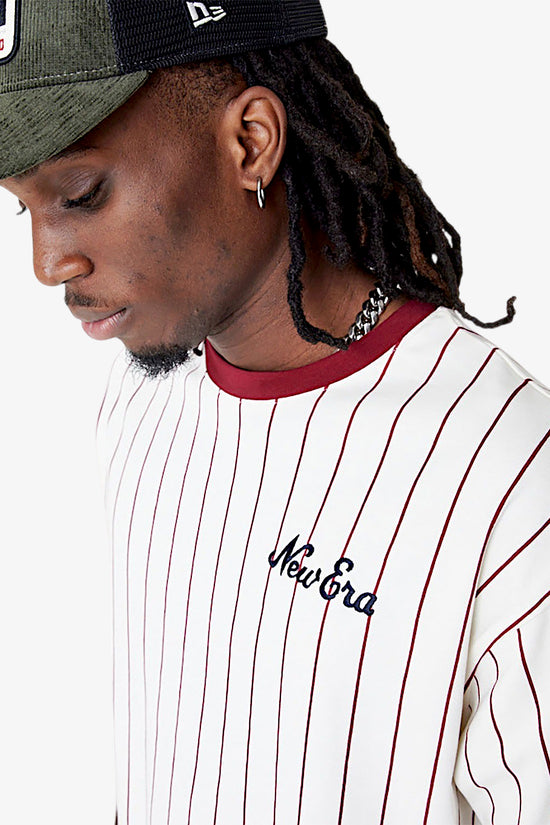 T-Shirt Maniche Corte Pinstripe-new era-Beige-Uomo-60416429-