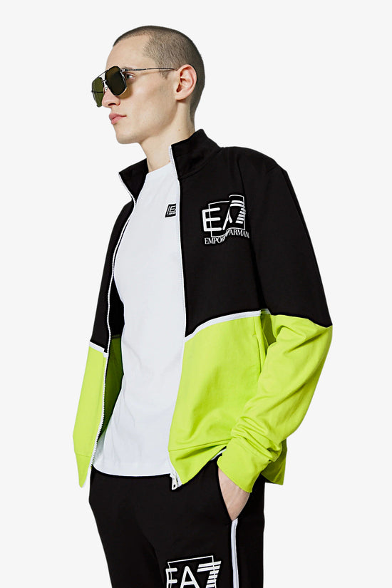 Tuta Full Zip Visibility Logo A Contrasto-emporio armani ea7-Nero-Uomo-3rpv75 pj05z 22ca-