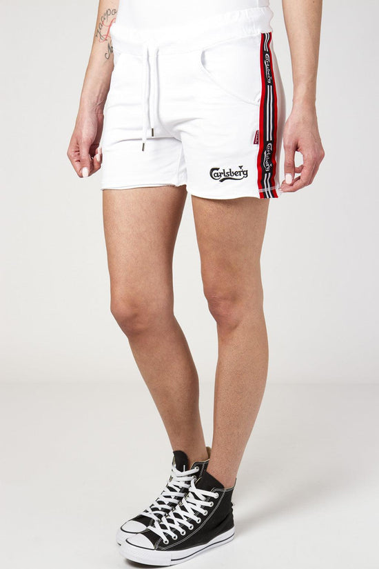 Shorts Felpa Con Bande Logo-carlsberg-Bianco-Donna-Cbd3190-