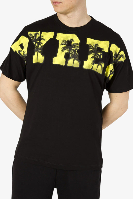 T-Shirt Maniche Corte Big Logo Palme-pyrex-Nero-Uomo-23epb44175-