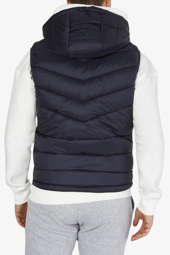 Gilet Piumino Full Zip Con Cappuccio-yes zee-Blu-Uomo-J900/q600 0710-