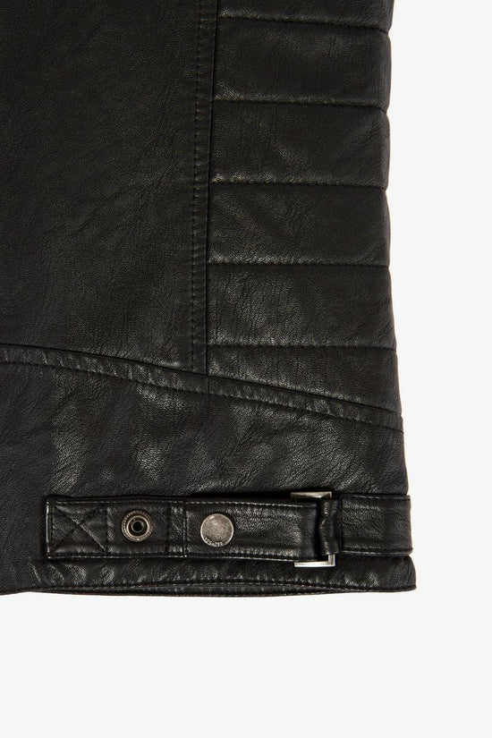 Giacca In Ecopelle Full Zip-yes zee-Nero-Uomo-J826/gk00 0801-