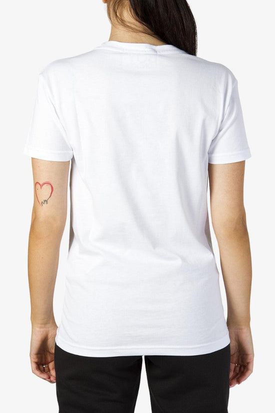 T-Shirt Maniche Corte Logo Strass-boy london-Bianco-Donna-Bld3030-
