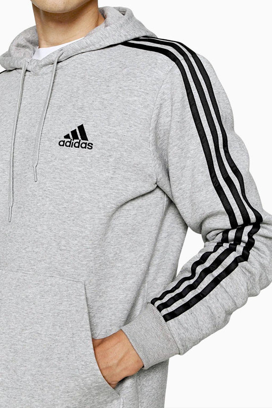 Felpa Con Cappuccio Essentials 3-Stripes-adidas performance-Grigio-Uomo-Gk9084-