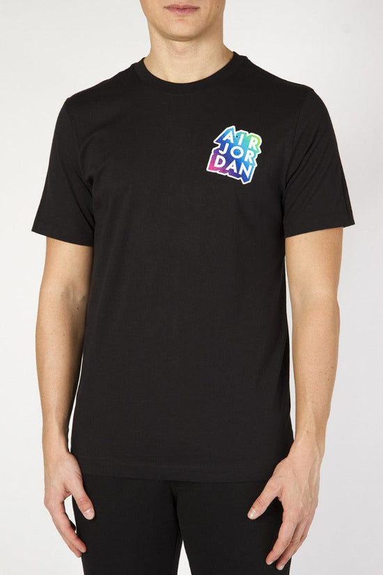T-Shirt Maniche Corte Jordan Brand Sticker-nike jordan-Nero-Uomo-Cd5638 010-