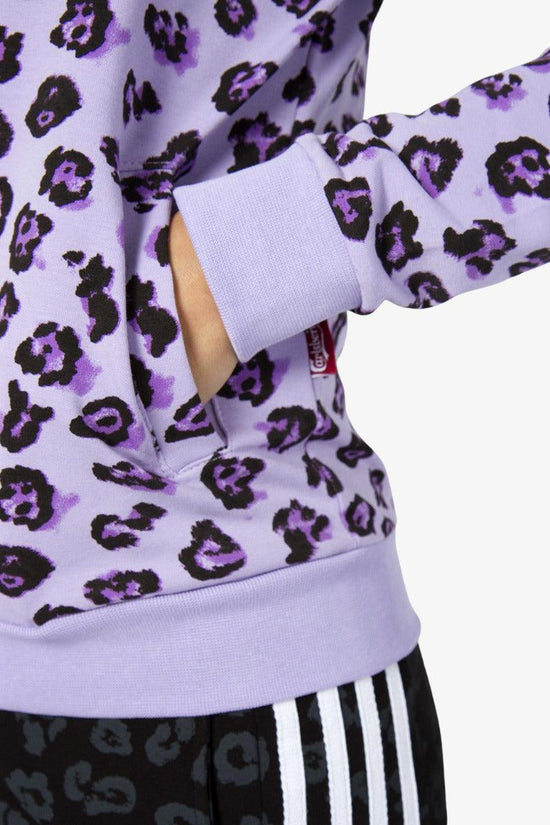 Felpa Full Zip Motivo Animalier All-Over Con Bande-carlsberg-Viola-Donna-Cbd4341-