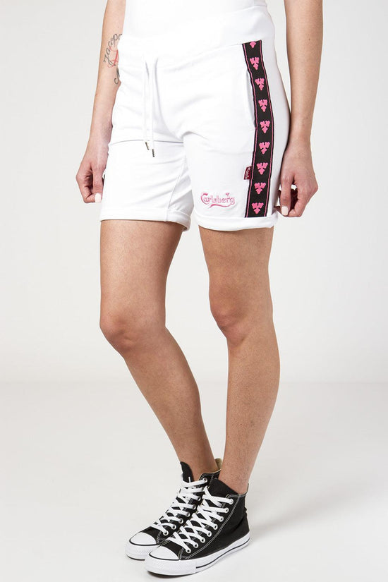 Shorts Felpa Con Bande Logo-carlsberg-Bianco-Donna-Cbd3227-
