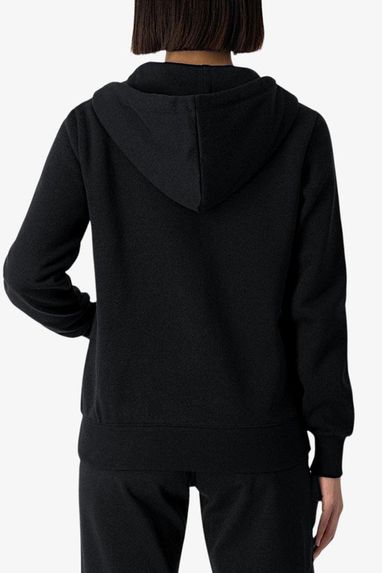 Felpa Full Zip Con Cappuccio C Logo-champion-Nero-Donna-115482 kk001-