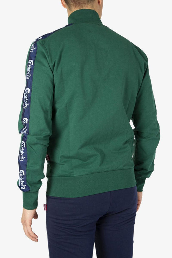 Felpa Full Zip Con Bande Logo-carlsberg-Verde-Uomo-Cbu5085-