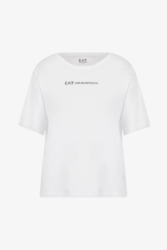 T-Shirt Corta Logo-emporio armani ea7-Bianco-Donna-6ktt01 tjaqz 1100-