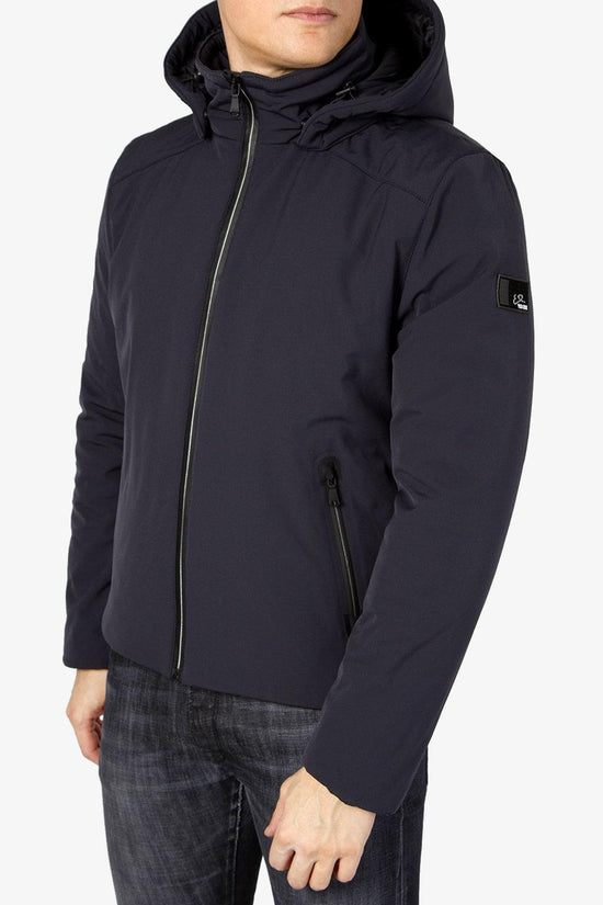 Piumino Soft Shell Full Zip Con Cappuccio-yes zee-Blu-Uomo-J834/nm00 0713-