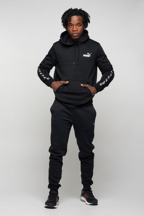 Felpa Con Cappuccio Con Bande Logo Power-puma-Nero-Uomo-589411 01-