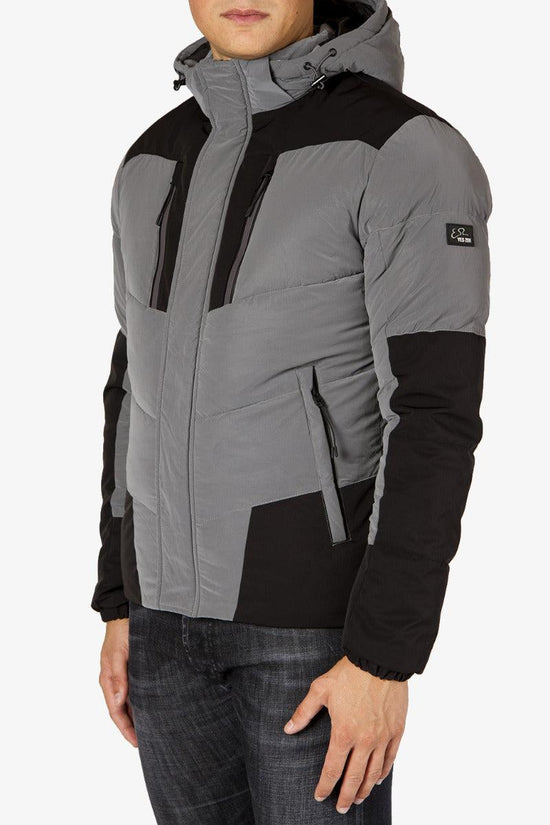 Giubbotto Full Zip Con Cappuccio-yes zee-Grigio-Uomo-J853/q800 0812-