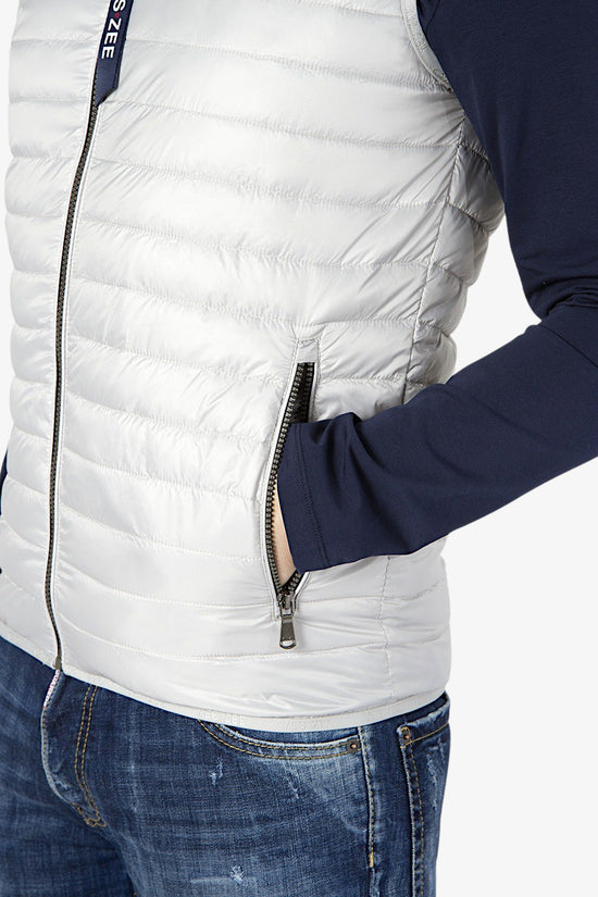 Gilet Full Zip Con Cappuccio-yes zee-Grigio-Uomo-J707/o500 0846-