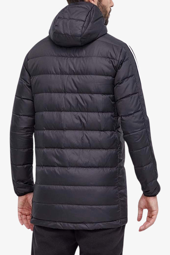Parka Full Zip Con Cappuccio Essentials 3-Stripes-adidas performance-Nero-Uomo-Hz8522-