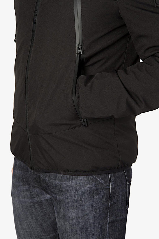 Giubbotto Full Zip Con Cappuccio Soft Shell-yes zee-Nero-Uomo-J864/qm00 0801-
