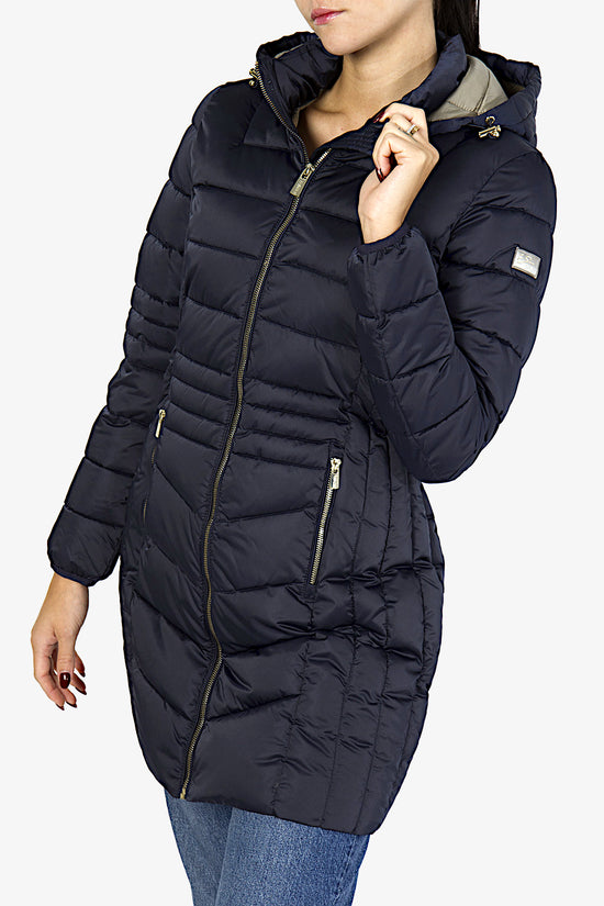 Piumino Full Zip Con Cappuccio-yes zee-Blu-Donna-O017/m800 0710-