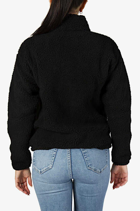 Giacca Teddy Full Zip Con Cappuccio C Logo-champion-Nero-Donna-115743 kk001-
