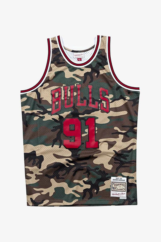Canotta Swingman NBA Camouflage Chicago Bulls Rodman-mitchell&ness-Verde-Uomo-Smjycamo-cbung181061drd97-
