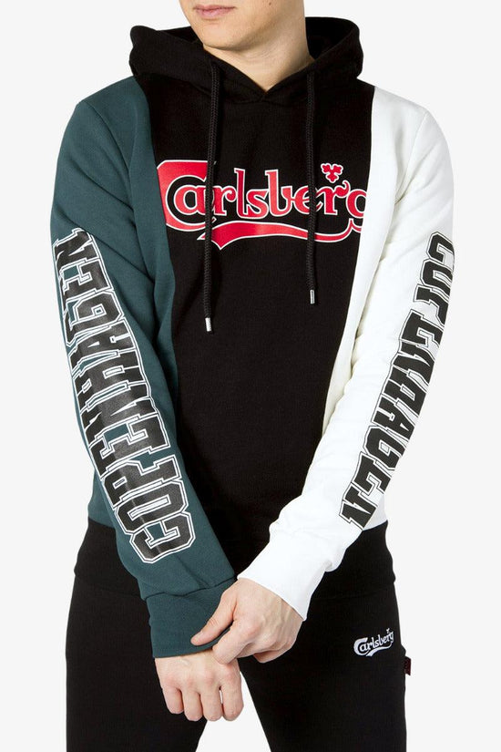 Felpa Con Cappuccio Colourblock Big Logo + Stampe-carlsberg-Nero-Uomo-Cbusfc4883-