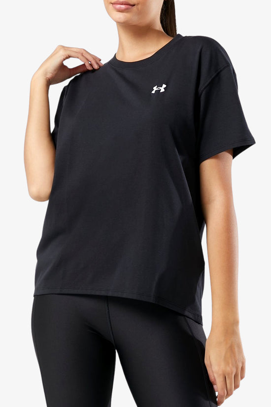 T-Shirt Maniche Corte Essential Cotton Stretch-under armour-Nero-Donna-1376938 001-