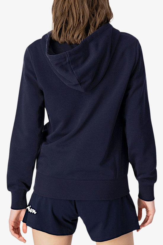 Felpa Full Zip Con Cappuccio Logo Piccolo-champion-Blu-Donna-114862 bs501-