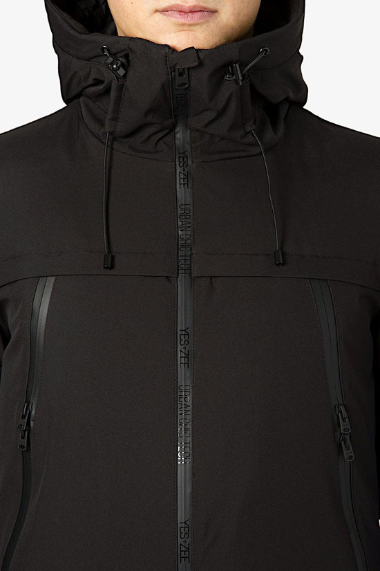 Giubbotto Full Zip Con Cappuccio Soft Shell-yes zee-Nero-Uomo-J864/qm00 0801-