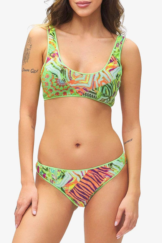 Bikini Reversibile Con Top E Slip Brasiliano Fisso Roam-f**k-Verde-Donna-F21-0742x1-