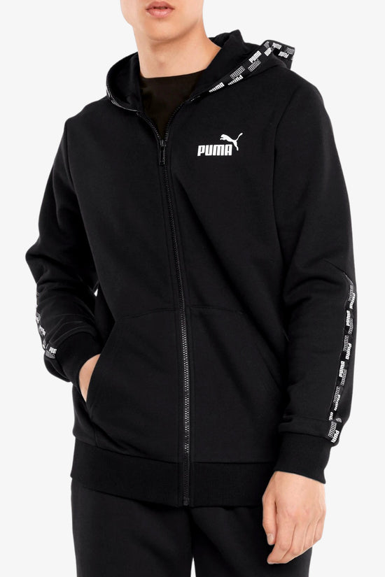 Felpa Full Zip Con Cappuccio E Bande Logo Power-puma-Nero-Uomo-589396 01-
