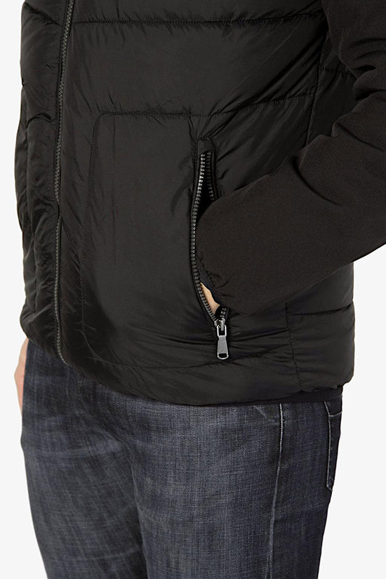 Piumino Full Zip Con Cappuccio-yes zee-Nero-Uomo-J876/m900 0801-