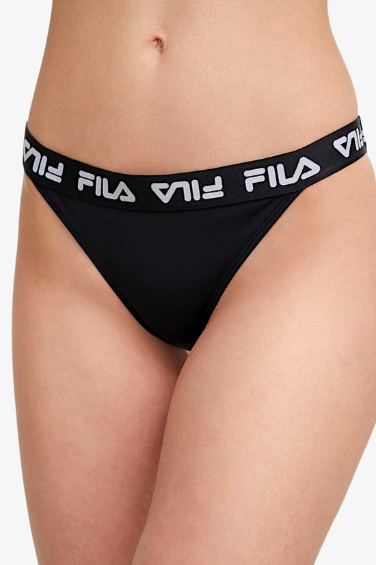 Bikini Triangolo Bande Logo Split-fila-Nero-Donna-Faw0475 80010-