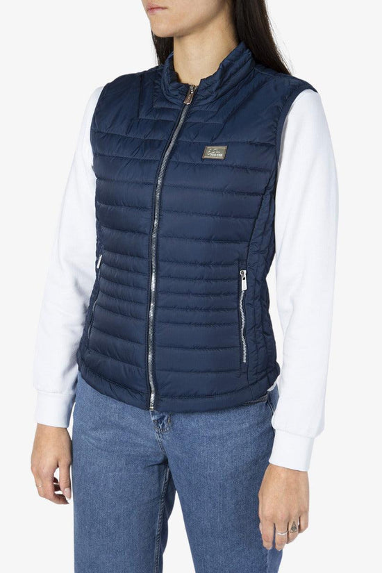 Gilet Piumino Full Zip Senza Maniche-yes zee-Blu-Donna-J231/q300 0713-