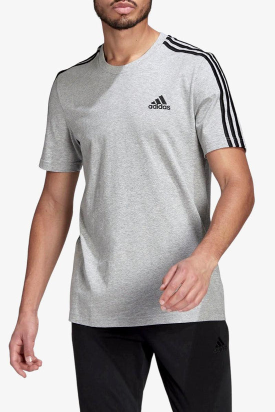 T-Shirt Maniche Corte Essentials 3-Stripes-adidas performance-Grigio-Uomo-Gl3735-