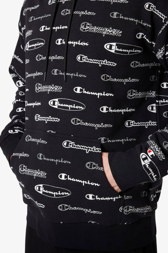 Felpa Con Cappuccio Logo All Over-champion-Nero-Uomo-217259 kl001-