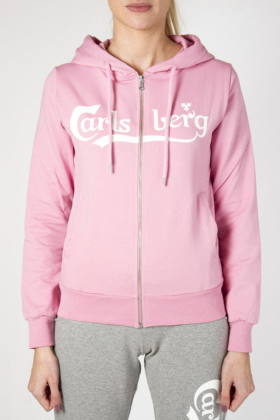 Felpa Full Zip Con Cappuccio-carlsberg-Rosa-Donna-Cbd3520-